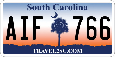 SC license plate AIF766