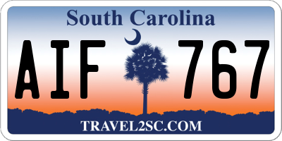 SC license plate AIF767