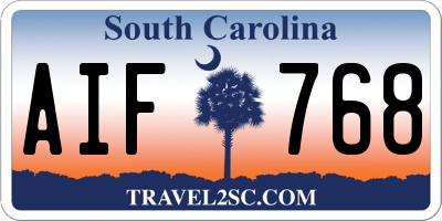 SC license plate AIF768