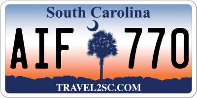 SC license plate AIF770