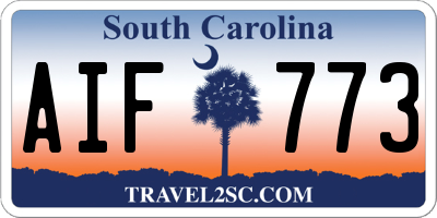 SC license plate AIF773