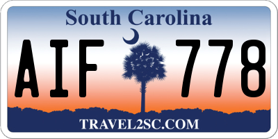 SC license plate AIF778