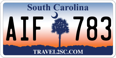 SC license plate AIF783