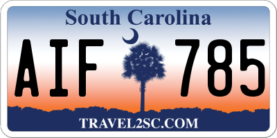 SC license plate AIF785