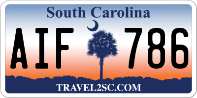 SC license plate AIF786