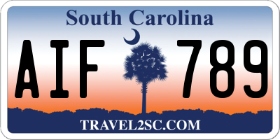 SC license plate AIF789