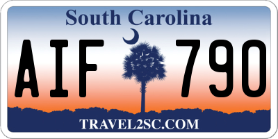 SC license plate AIF790