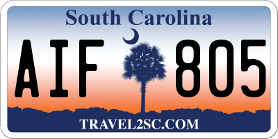 SC license plate AIF805