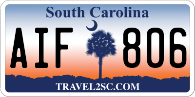 SC license plate AIF806