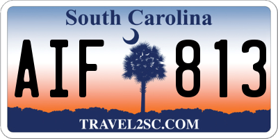 SC license plate AIF813