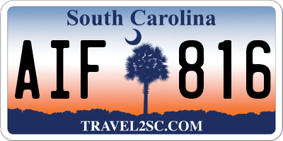 SC license plate AIF816