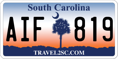 SC license plate AIF819