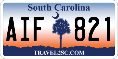 SC license plate AIF821