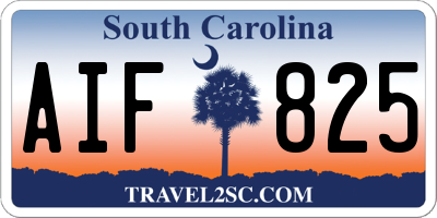 SC license plate AIF825