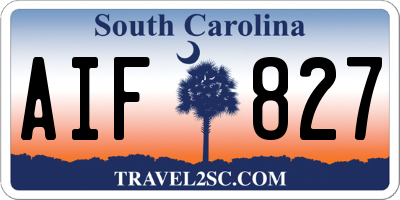 SC license plate AIF827