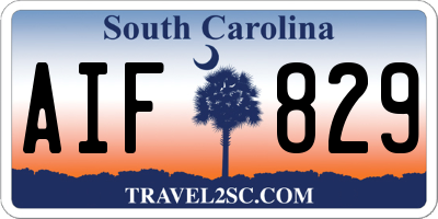 SC license plate AIF829