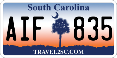 SC license plate AIF835