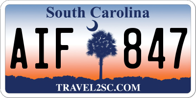 SC license plate AIF847