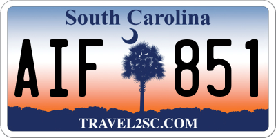 SC license plate AIF851
