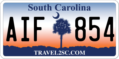 SC license plate AIF854
