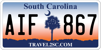 SC license plate AIF867