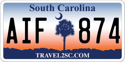SC license plate AIF874