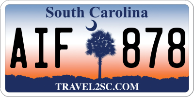 SC license plate AIF878