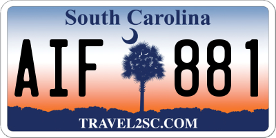 SC license plate AIF881