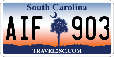 SC license plate AIF903