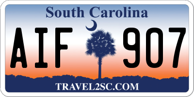 SC license plate AIF907