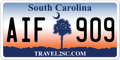SC license plate AIF909
