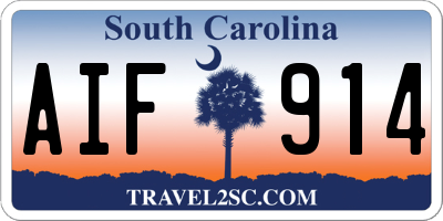 SC license plate AIF914