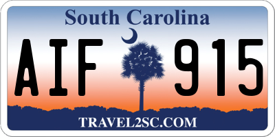 SC license plate AIF915
