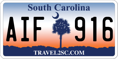 SC license plate AIF916