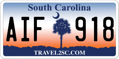 SC license plate AIF918