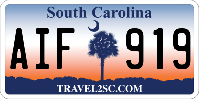 SC license plate AIF919