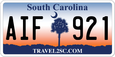 SC license plate AIF921