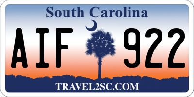 SC license plate AIF922
