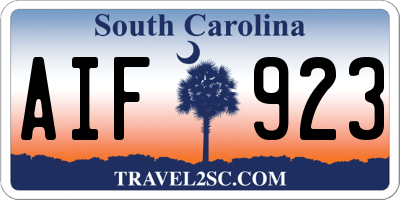 SC license plate AIF923