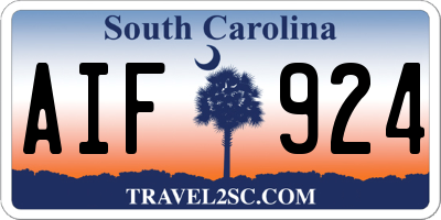 SC license plate AIF924