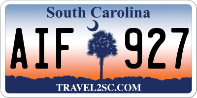 SC license plate AIF927