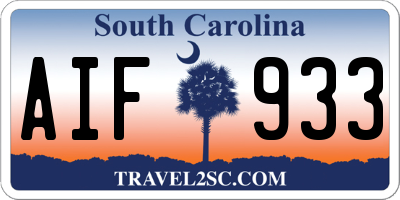 SC license plate AIF933