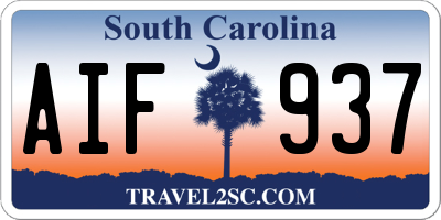 SC license plate AIF937