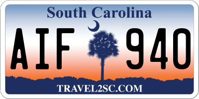 SC license plate AIF940