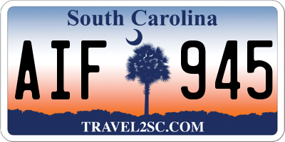 SC license plate AIF945