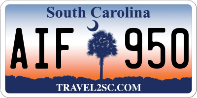SC license plate AIF950