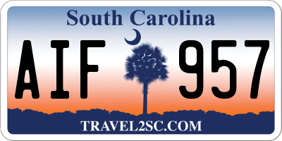 SC license plate AIF957