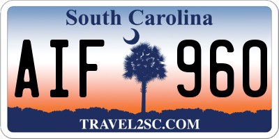 SC license plate AIF960