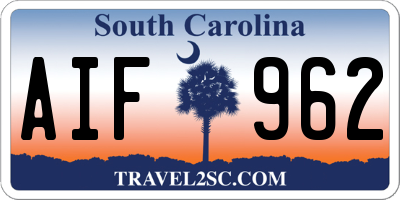 SC license plate AIF962