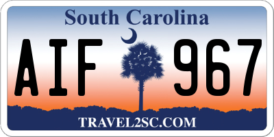 SC license plate AIF967